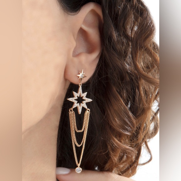 LAST ONE🔥 Star Dangle Earrings | 925 Sterling Silver | 18K Gold Plated | Luxury - Picture 1 of 7